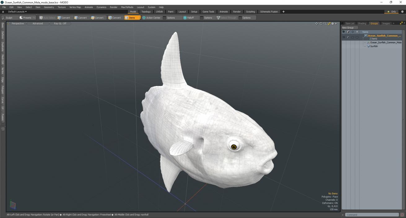 3D model Ocean Sunfish Common Mola
