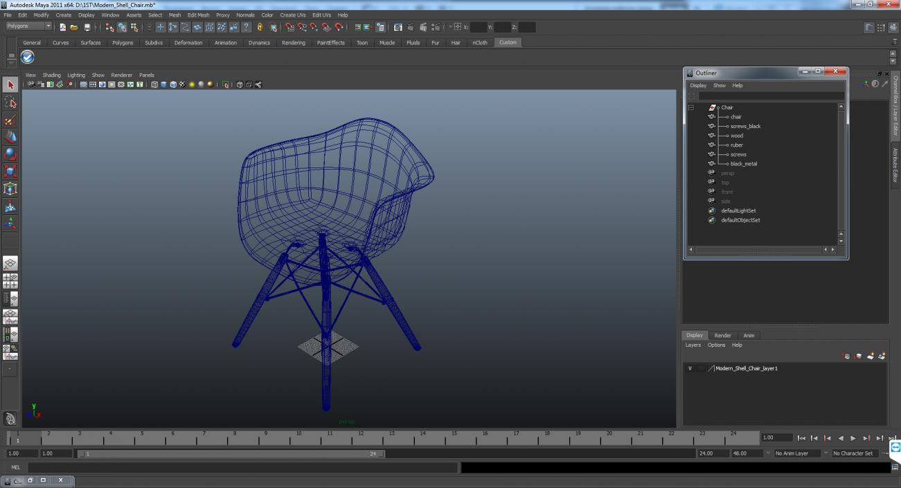 3D Modern Shell Chair model