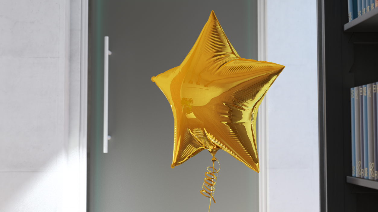 Gold Star Foil Balloon 3D