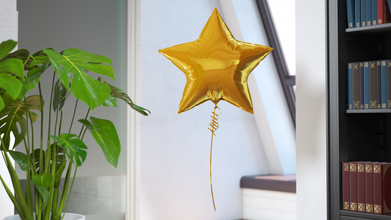 Gold Star Foil Balloon 3D