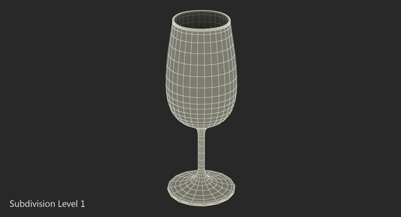 3D White Wine Glass