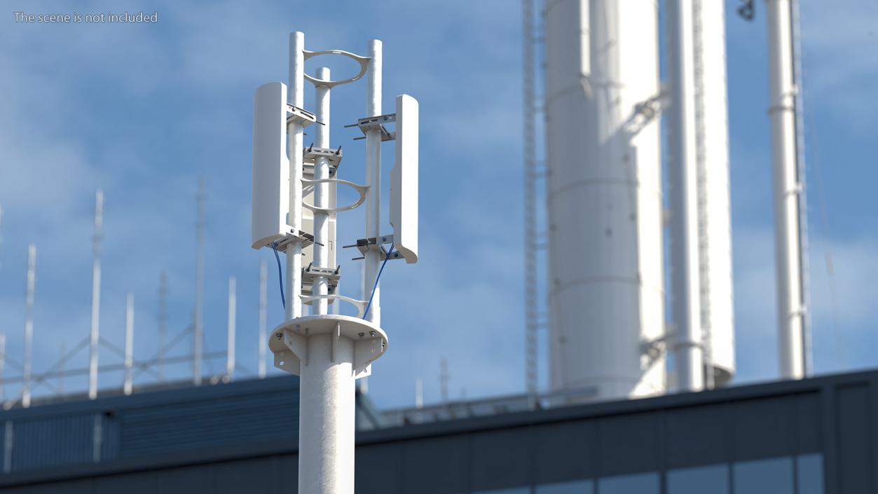3D Base Station 5G Mobile Network Antenna on Post