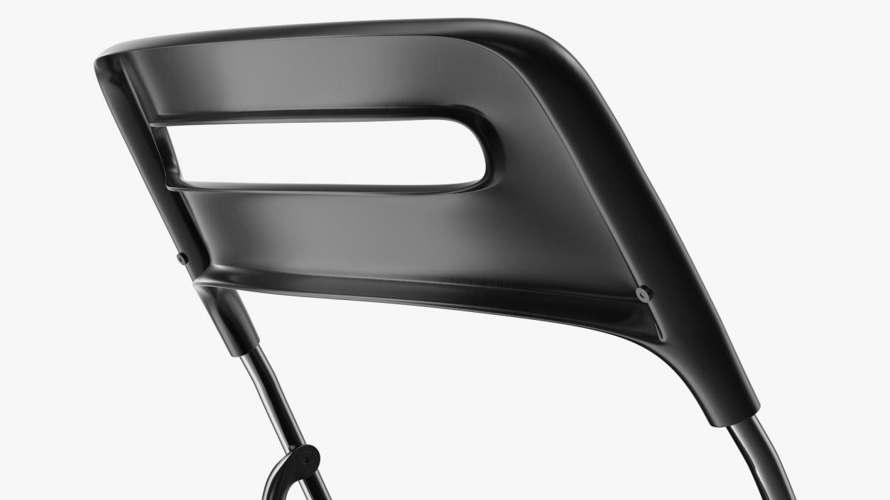 Plastic Folding Chair Black 3D