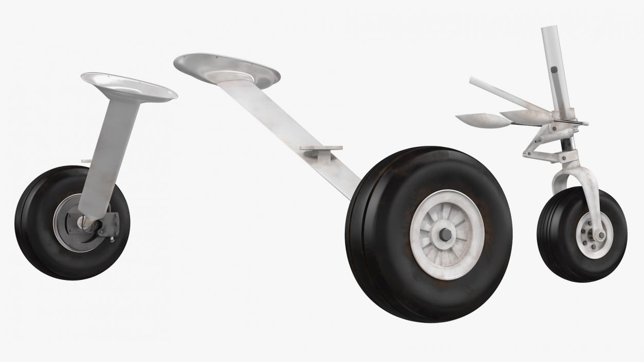 3D Small Aircraft Landing Gear Set