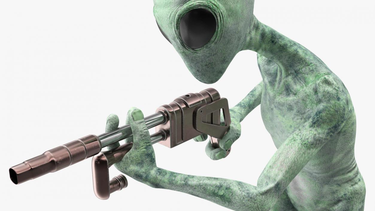 3D Green Alien Rigged model