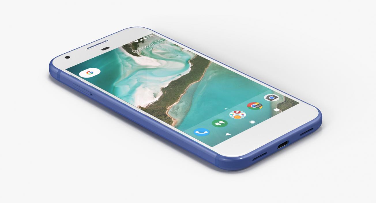 3D Google Pixel XL Phone Really Blue model
