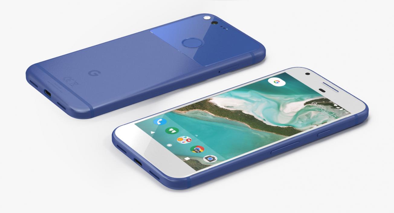 3D Google Pixel XL Phone Really Blue model