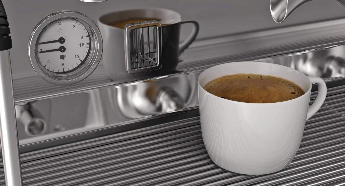 3D Espresso Machine with Coffee Cups model