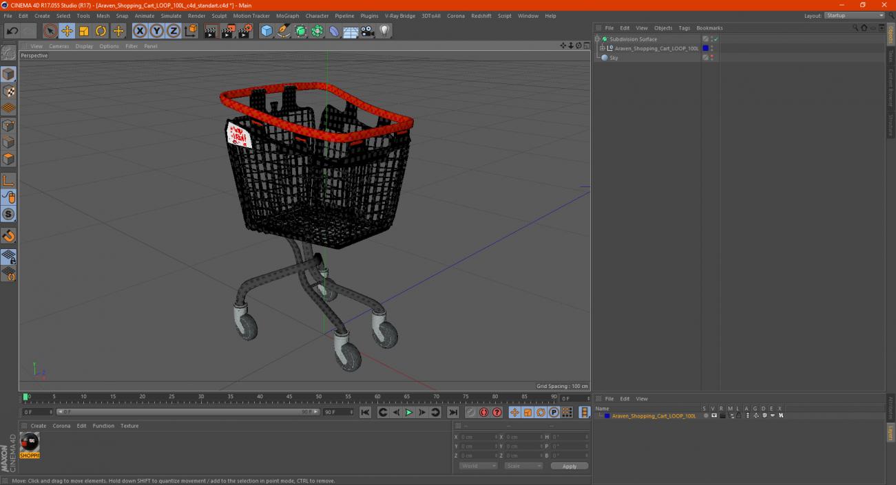 3D model Araven Shopping Cart LOOP 100L