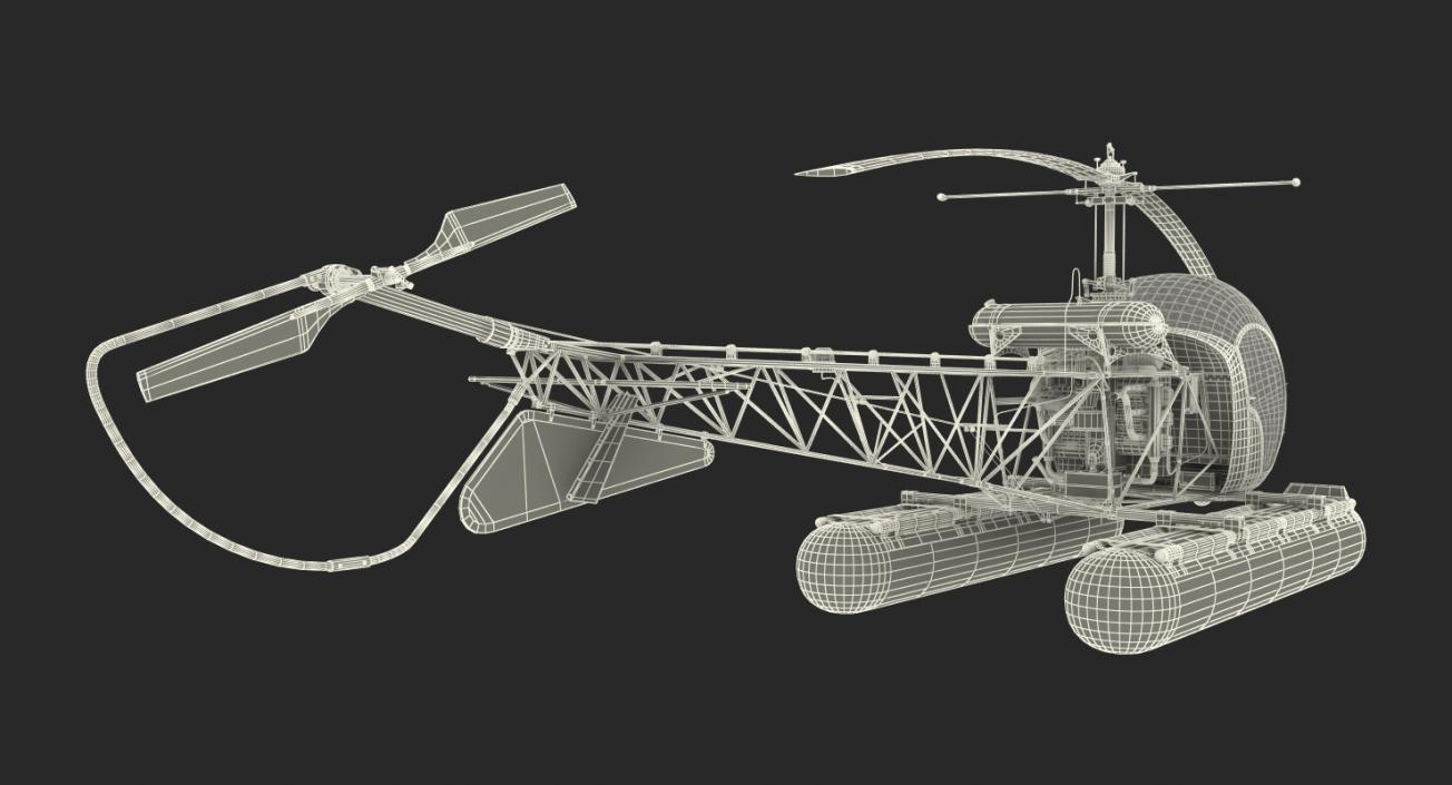 Bell 47 On Floats Police 3D model