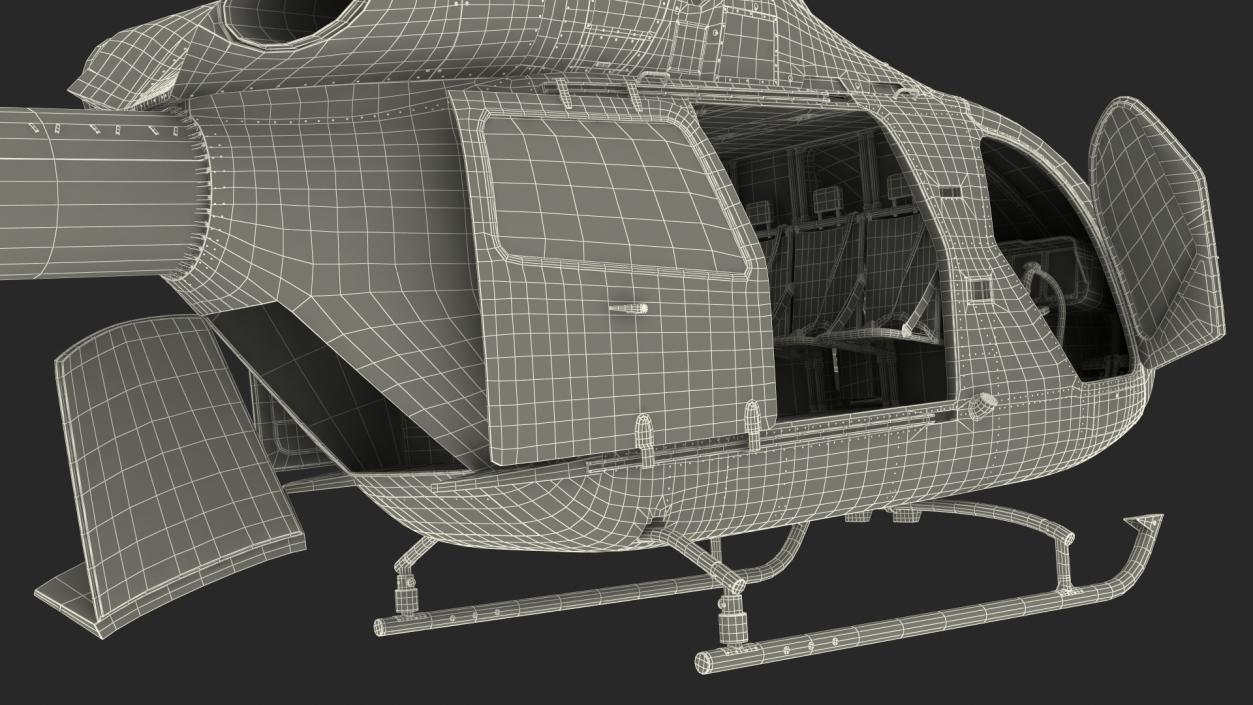 3D Light Twin Utility Helicopter Rigged