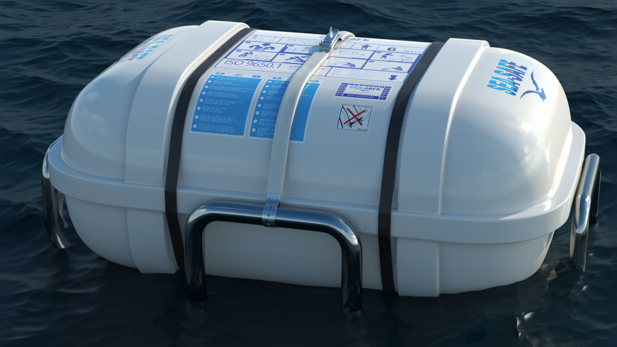 3D model Hard Packing Life Raft Container for Marine Vessel