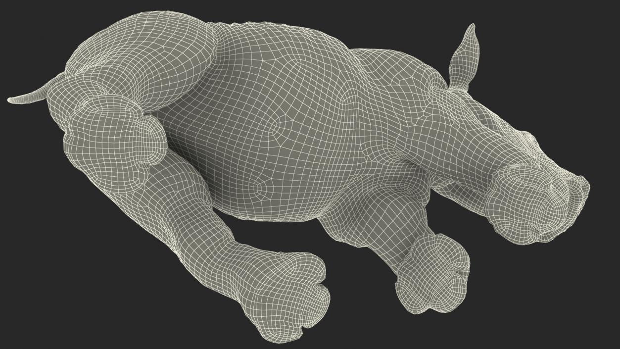 Rhino Baby Running Pose Fur 3D