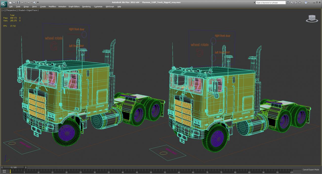 Marmon 110P Truck Rigged 3D model