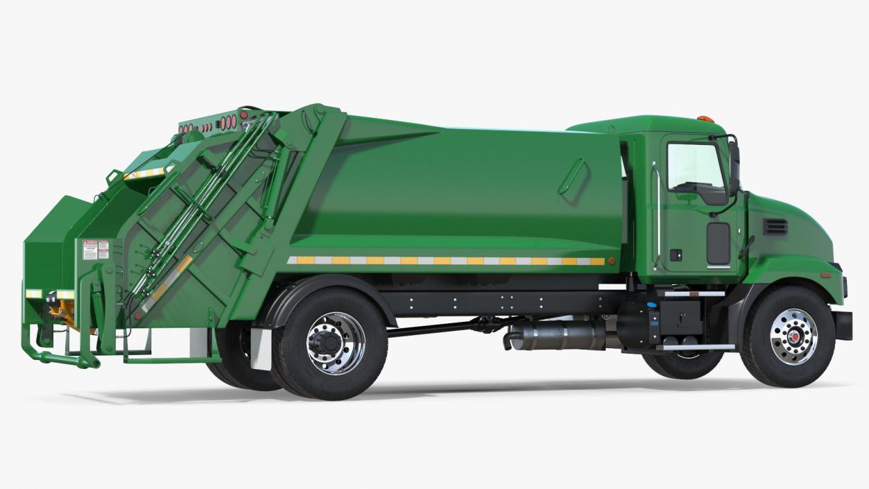 3D Medium-Duty Garbage Truck Rigged for Maya