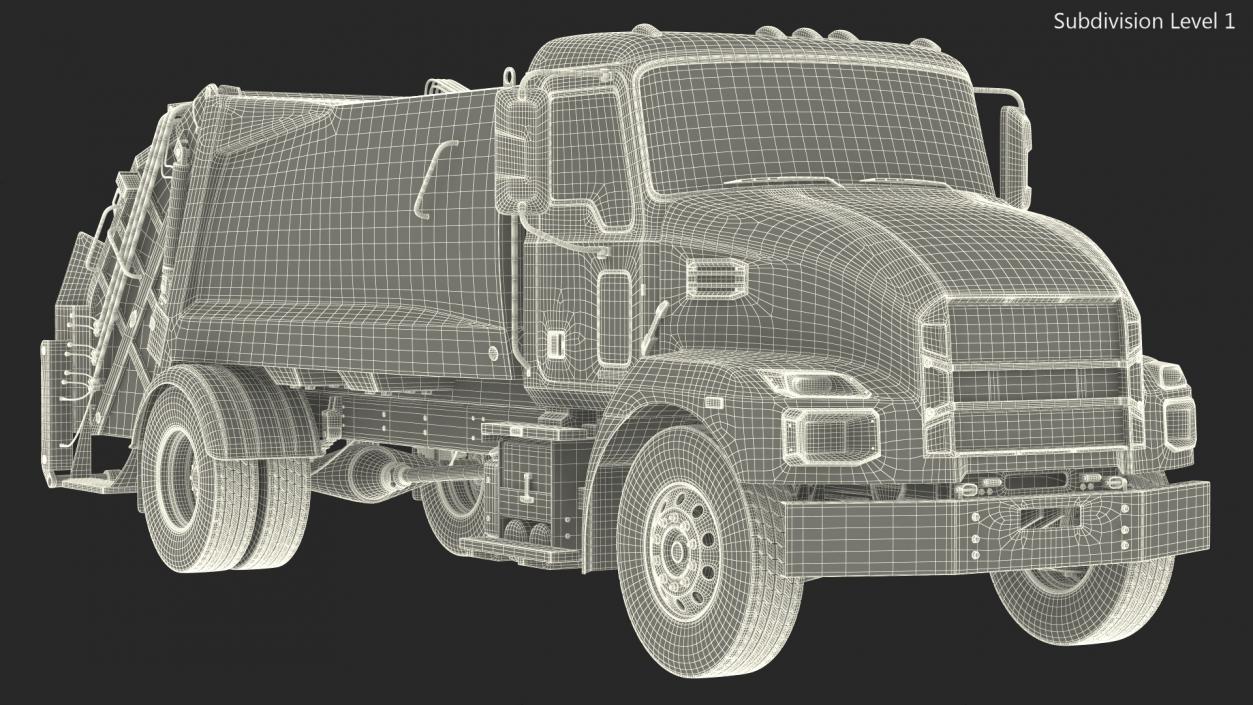 3D Medium-Duty Garbage Truck Rigged for Maya