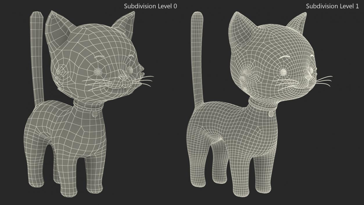 Small and Funny Cartoon Cat 3D