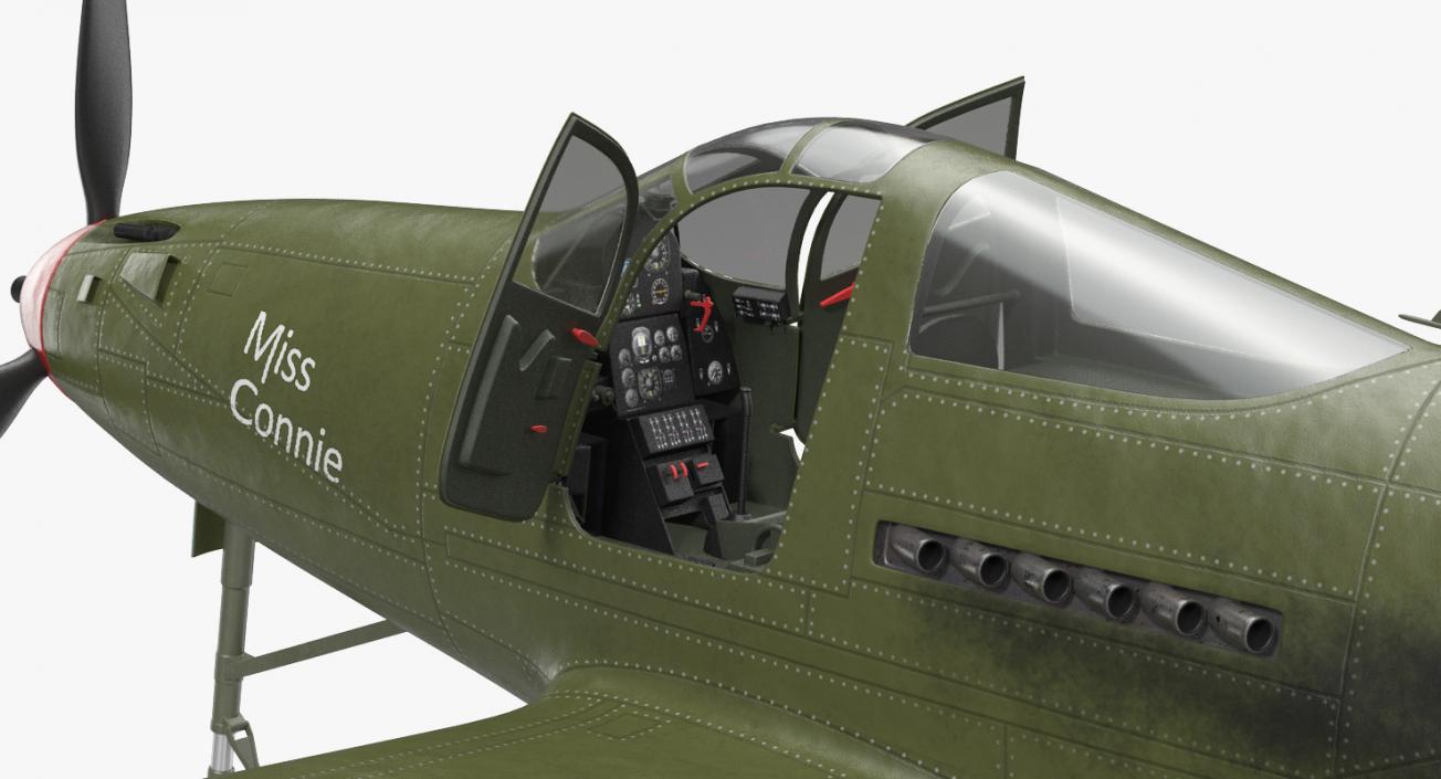 American WWII Fighter Aircraft Bell P-39 Aircobra 3D model
