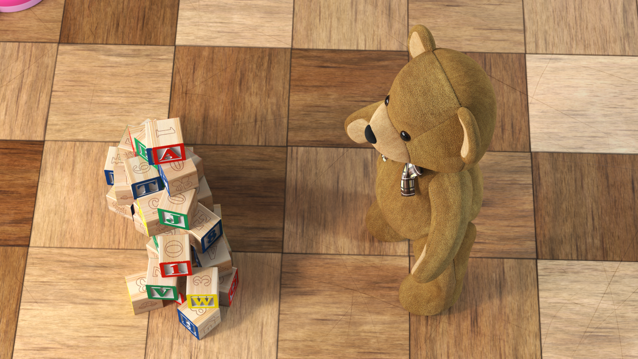 3D Teddy Bear Rigged for Maya