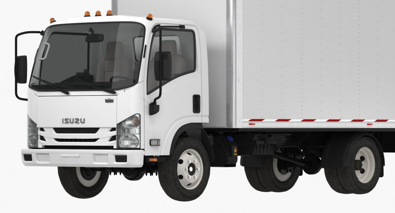 3D Box Truck Isuzu NPR 2018 Rigged