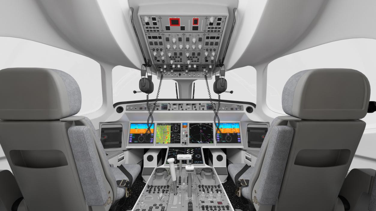 3D model Airbus A220 300 Detailed Interior Rigged