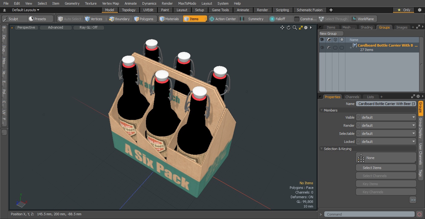 Cardboard Bottle Carrier With Beer 3D model