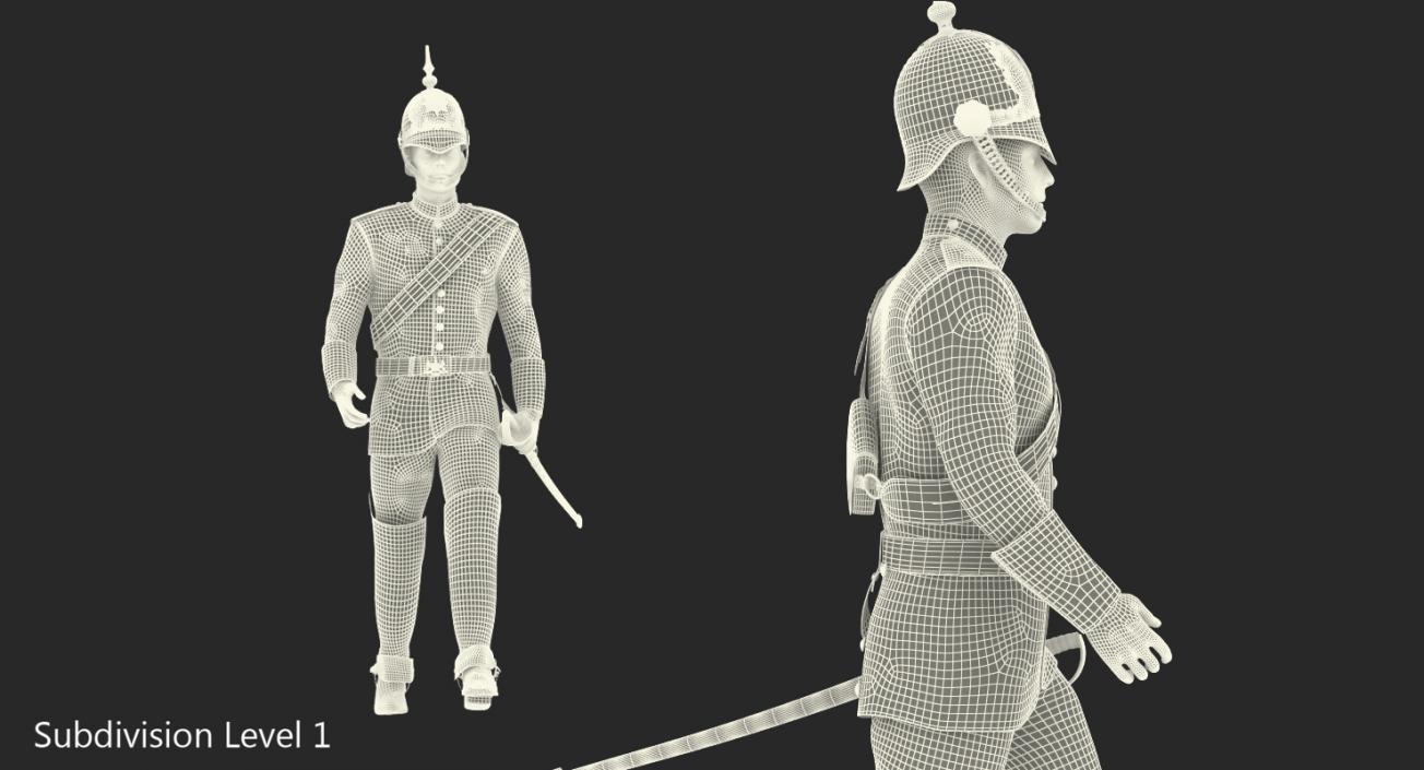 3D British Royal Lifeguard Walking Pose
