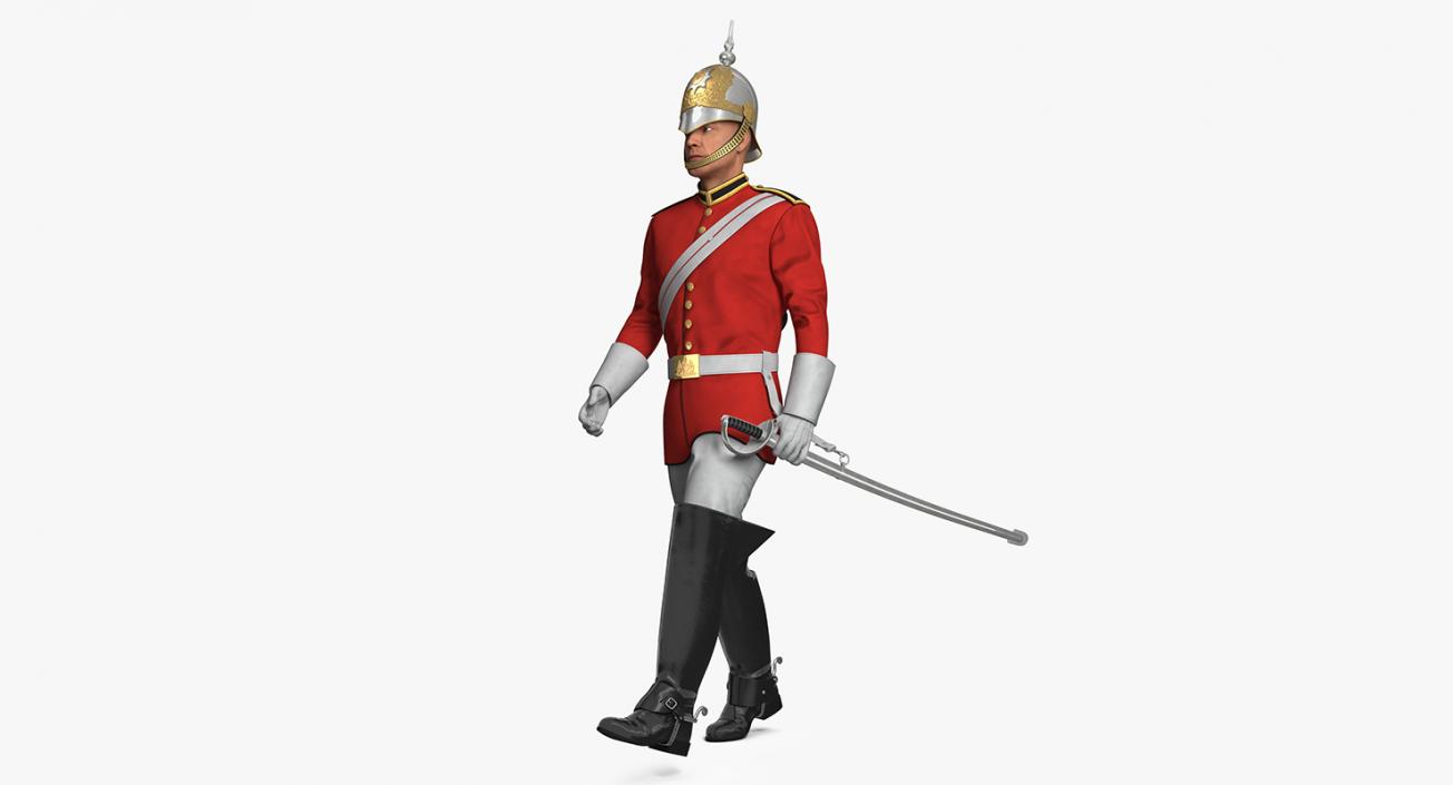3D British Royal Lifeguard Walking Pose