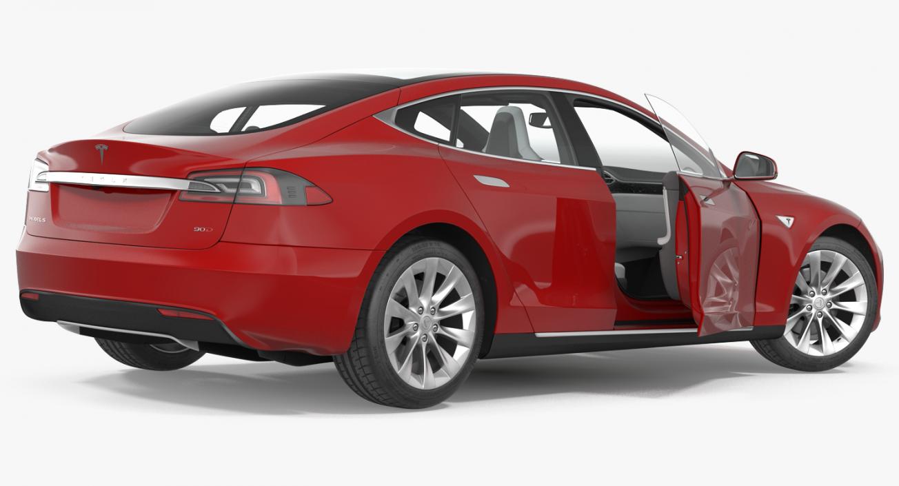 Tesla Model S 90D 2017 Rigged 3D model