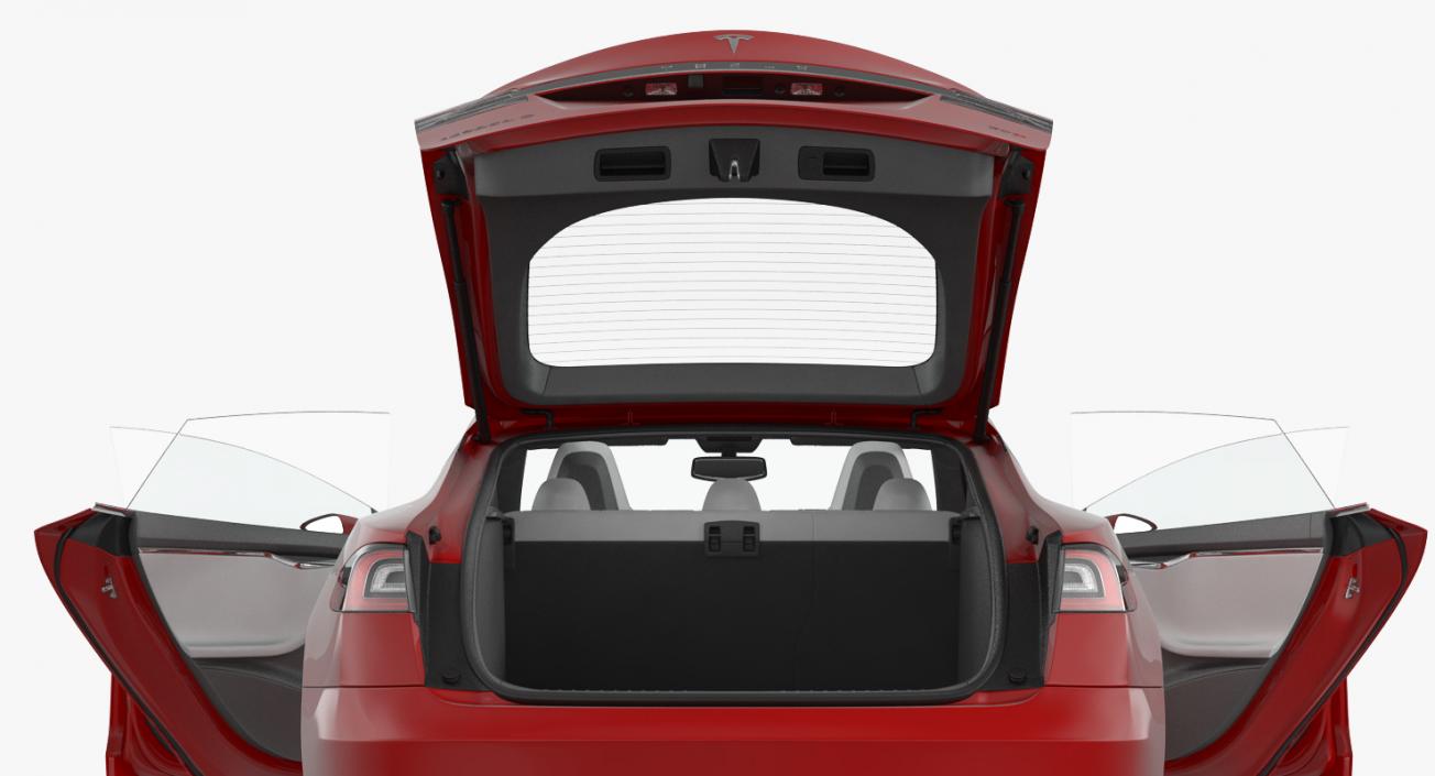 Tesla Model S 90D 2017 Rigged 3D model