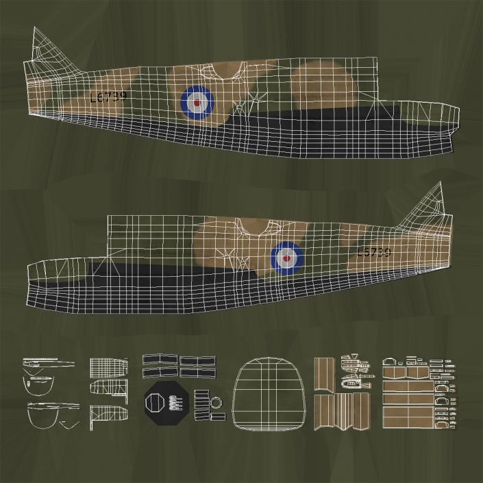 3D British Light Bomber Aircraft Bristol Blenheim