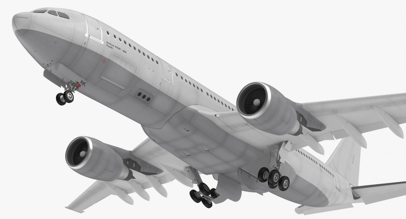 3D Jet Airliner Airbus A330 200 Generic Rigged model