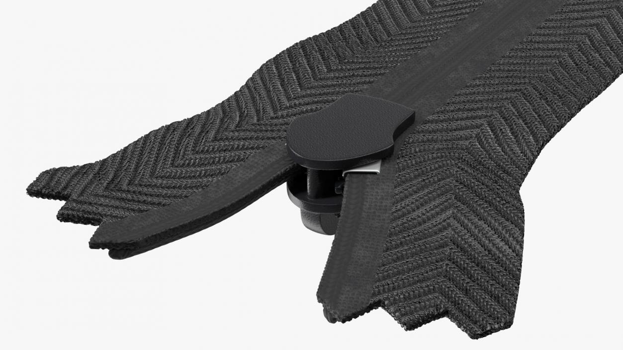 3D Nylon Coil Zipper with Stopper Black