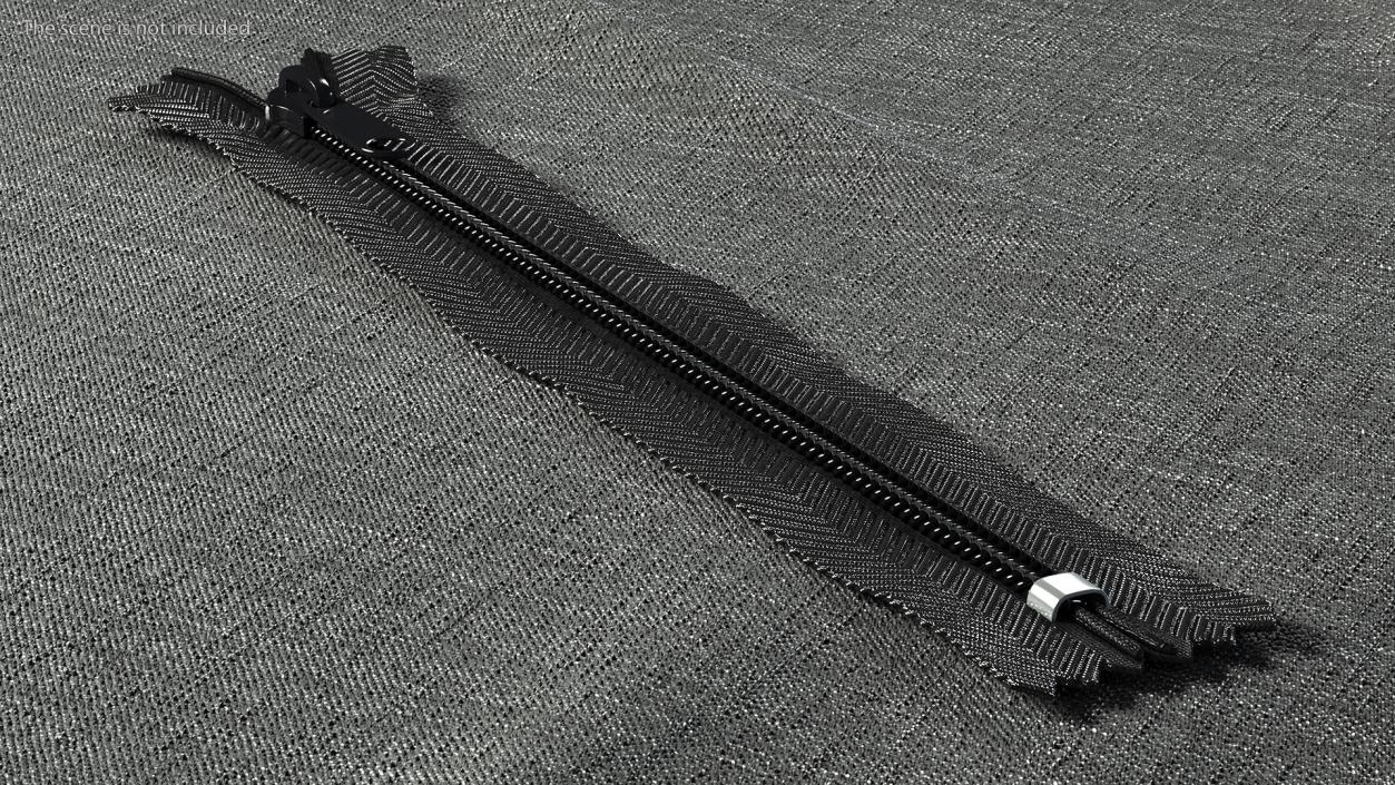 3D Nylon Coil Zipper with Stopper Black