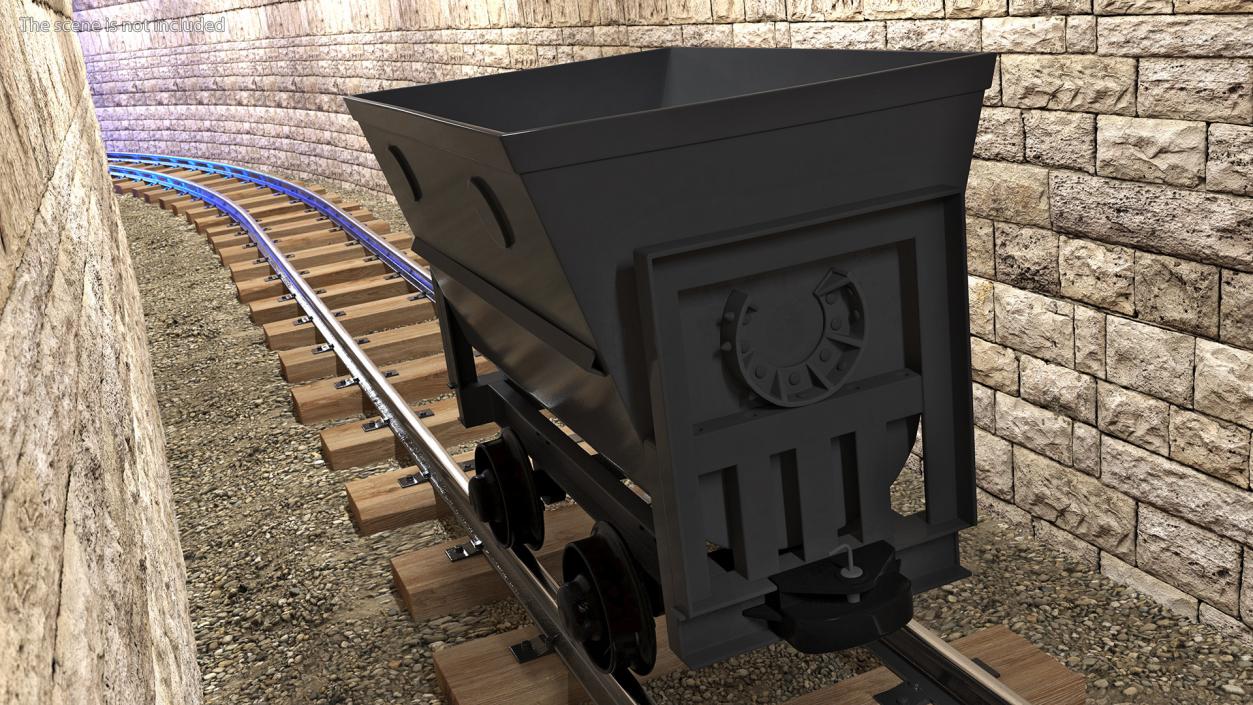 3D Mining Rail Cart Black New