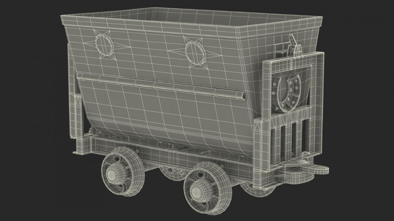 3D Mining Rail Cart Black New