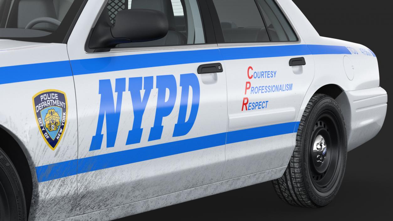 Ford Crown Victoria Police Car NYPD 2011 Rigged 3D