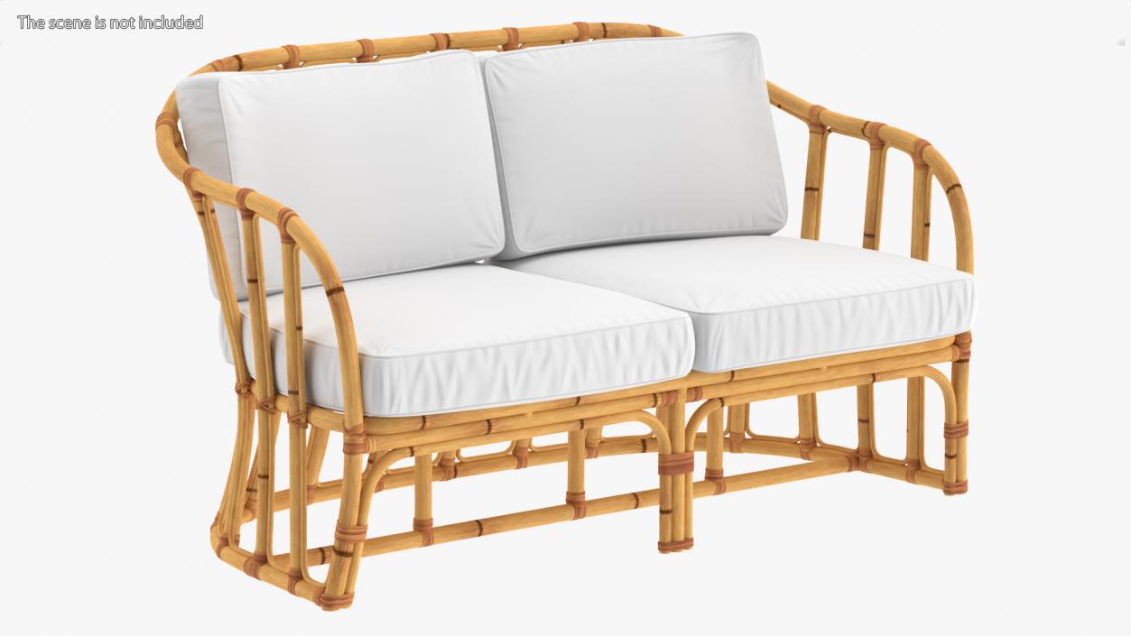 3D Vintage Bamboo Furniture Set model