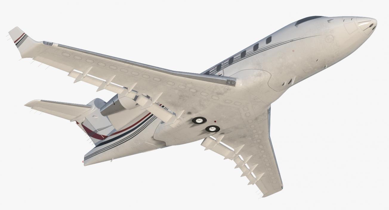 3D model Bombardier Challenger 604 Business Jet Generic 2 Rigged