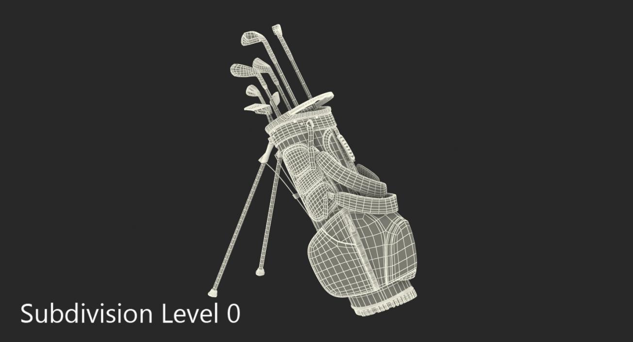 3D Golf Bag 2 with Clubs