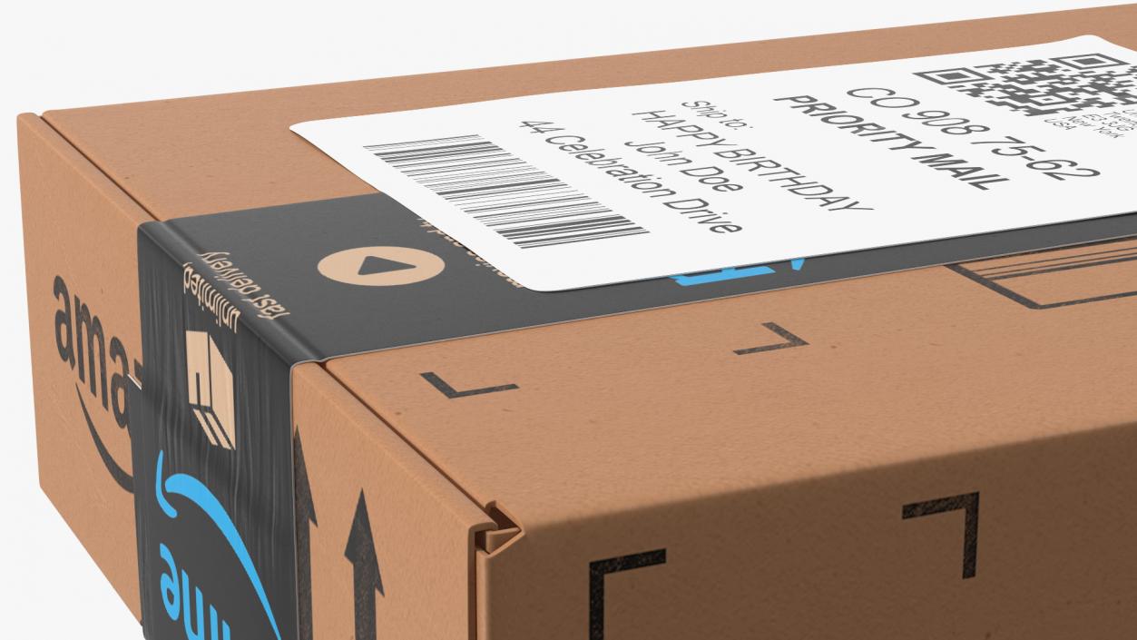 3D Amazon Parcels Box 26x18x7