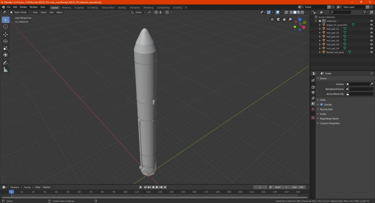 3D Rocket KSLV2 TLV