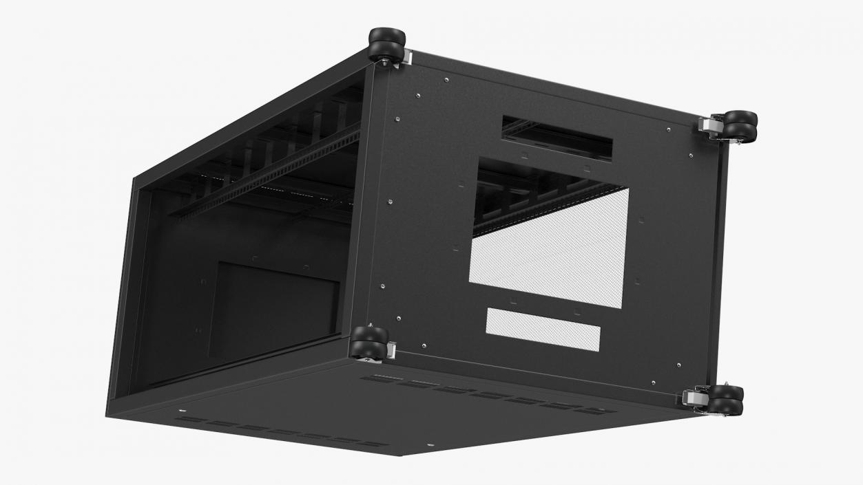Black 33U Floor Standing Rack Cabinet 3D