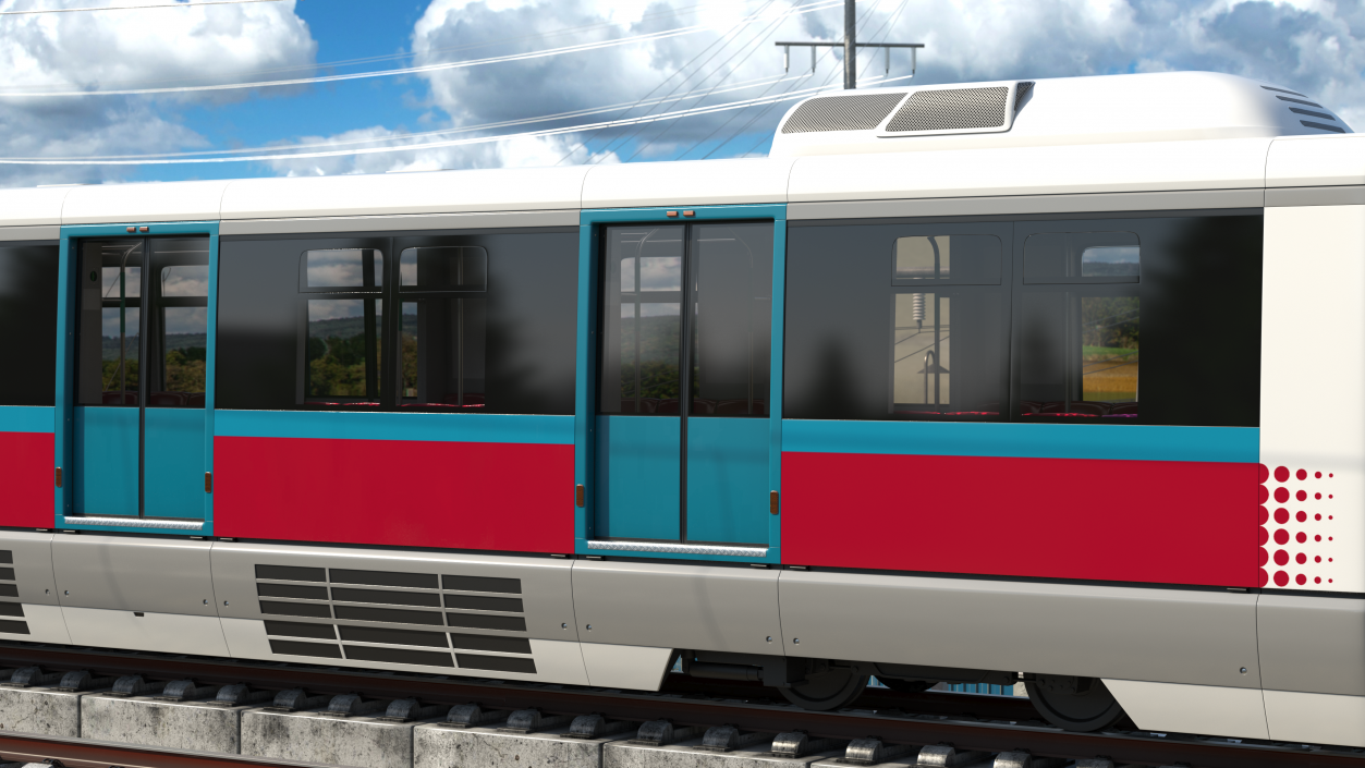 Urban Light Rail Train 3D
