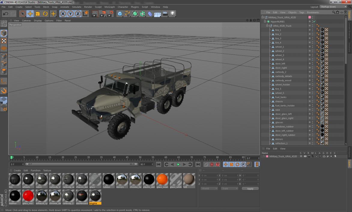 Military Truck URAL 4320 3D model