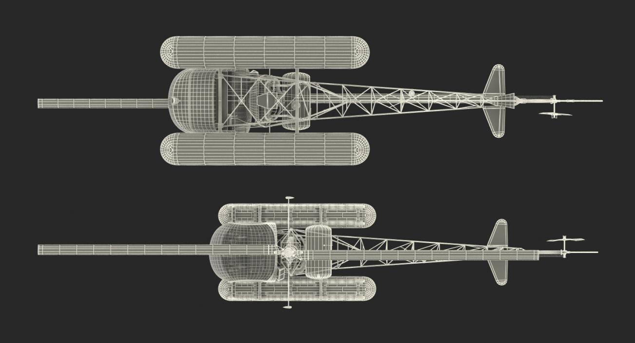 Bell 47 On Floats uscg Rigged 3D model