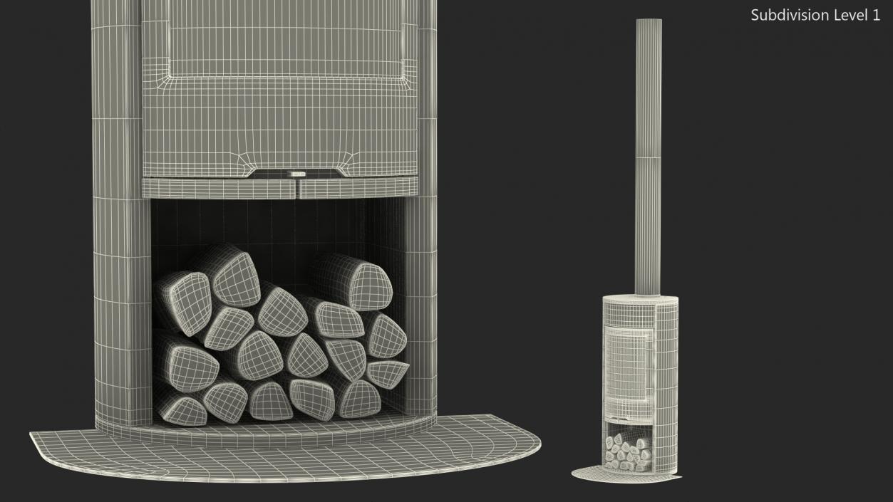 Modern Wood Burning Stove Contura 610 3D