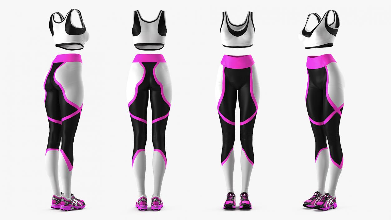 3D Womens Fitness Style Clothes model