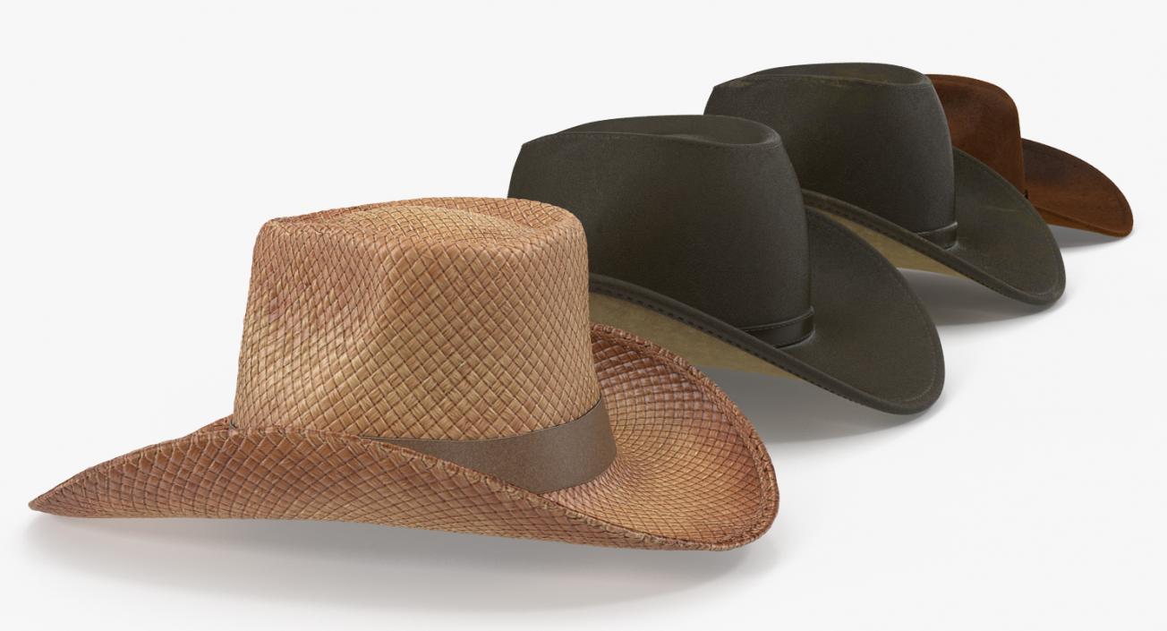 3D Old Cowboy Hats Collection