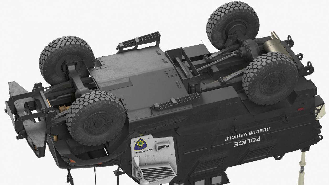3D Police Vehicle MRAP International MaxxPro Rigged model